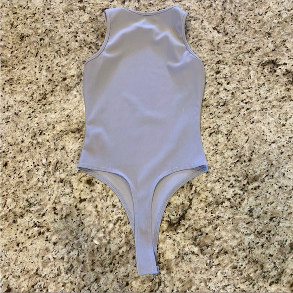 Missguided Tall Light Gray Ribbed Bodysuit - Picture 10 of 10